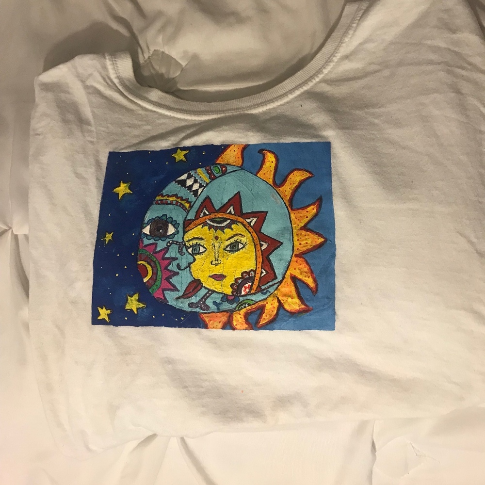 One of a kind painted t-shirt